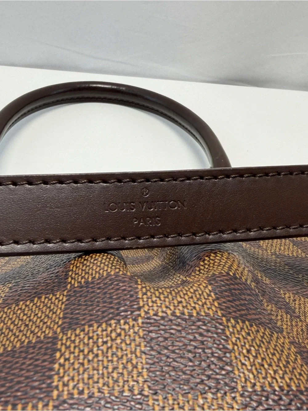 Louis Vuitton trevi  cloth Satchel with Gold Hardware